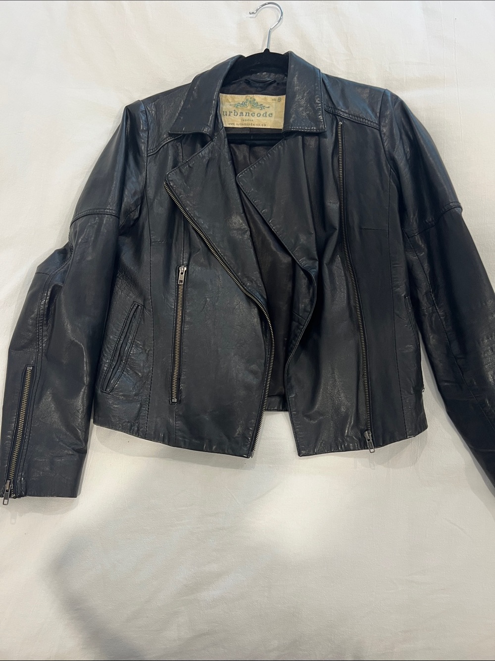 Urban Code Women's Black Leather Asymmetrical Moto Jacket